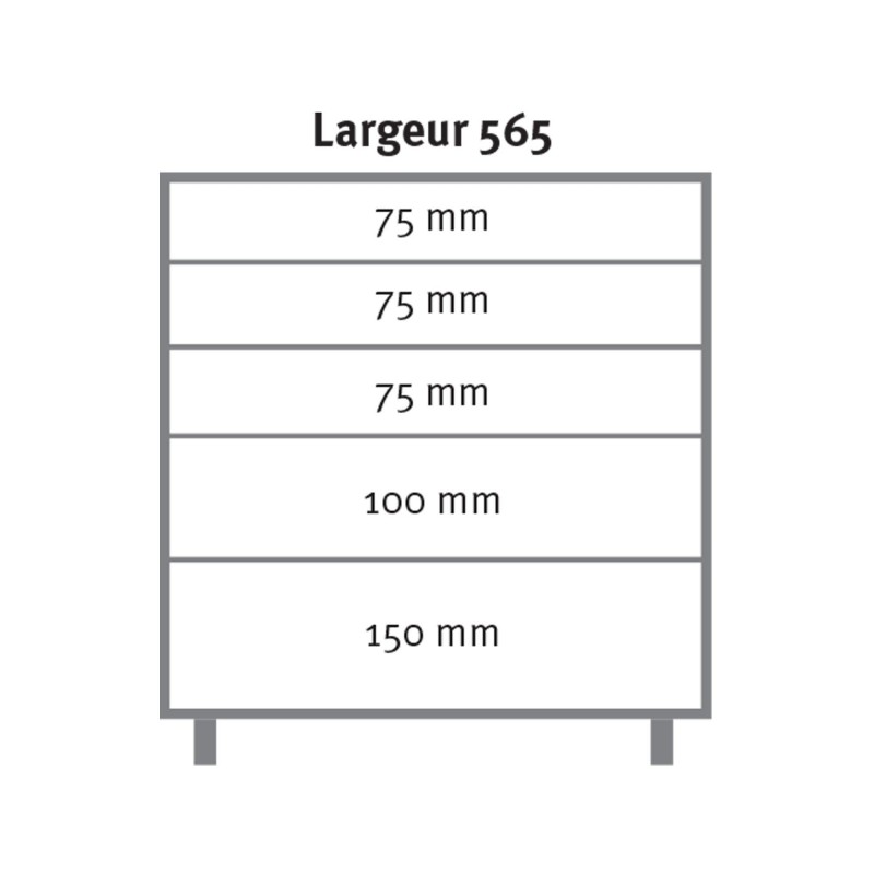 Caisson posés sous établi Uniworks Caisson 5 tiroirs sur roulettes - Optimachines