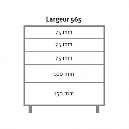 Caisson posés sous établi Uniworks Caisson 5 tiroirs sur roulettes - Optimachines