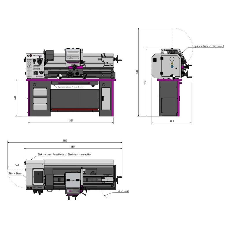 Tour de mécanicien Optimum TM 3310 - Optimachines