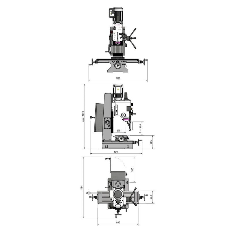 Fraiseuse Optimum MB 4V - Optimachines