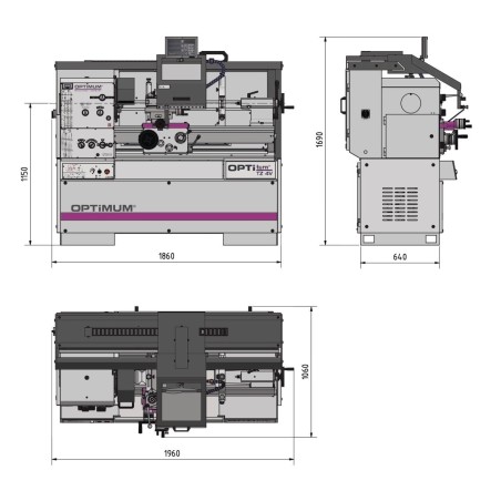 Tour à métaux  Optimum TZ 4 V- Optimachines