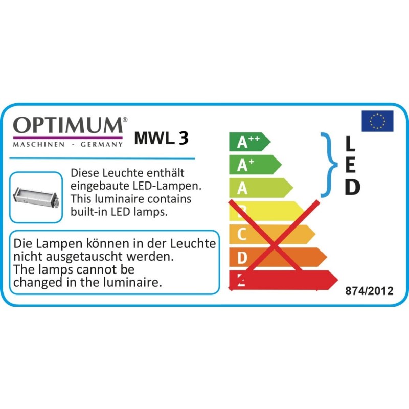 Lampe LED pour machine et atelier Optimum MWL 3/24V DC - Optimachines