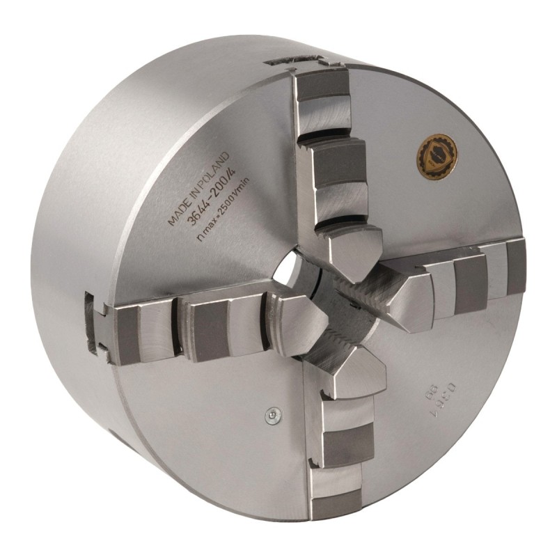 Mandrin de tour BISON à quatre mors en acier Camlock, serrage centré Optimum diamètre 250 mm Camlock DIN ISO 702-2 n° 6 - Optima