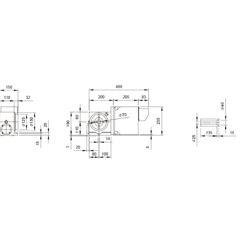 Jeu complet de quatrième essieu Optimum OPTImill F 105/F 150E - Optimachines