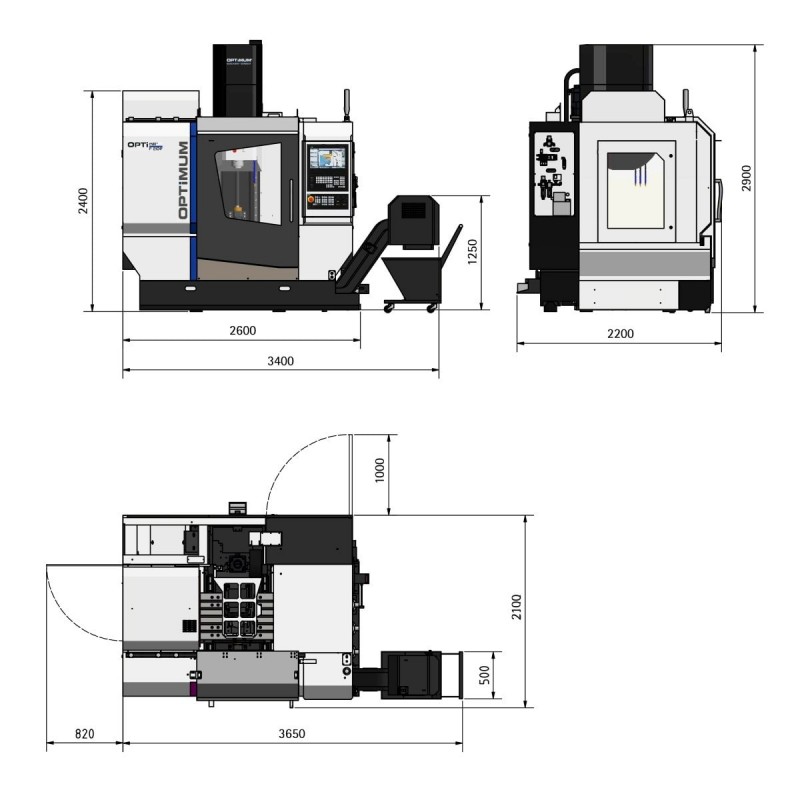 Fraiseuse CNC Optimum F 210P - Optimachines