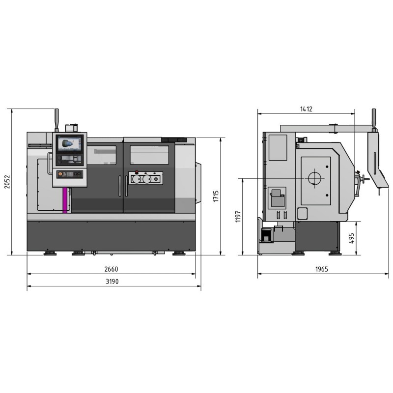 Tour CNC Optimum L 50P - Optimachines