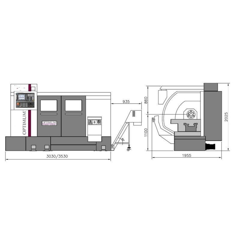 Tour CNC avec contrôle de cycle Optimum L 460 - Optimachines