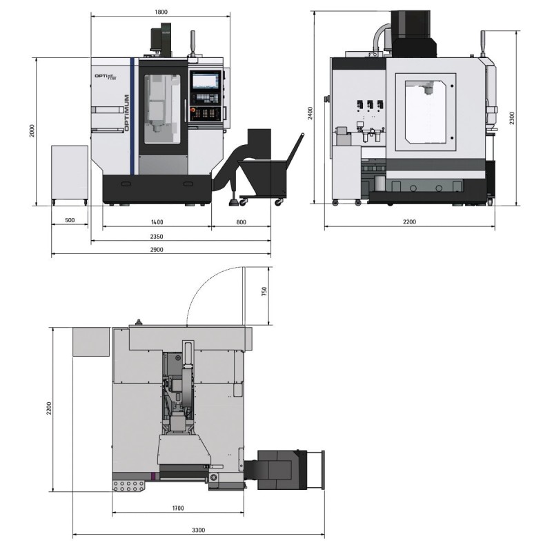 Fraiseuse CNC Optimum F 120X - Optimachines