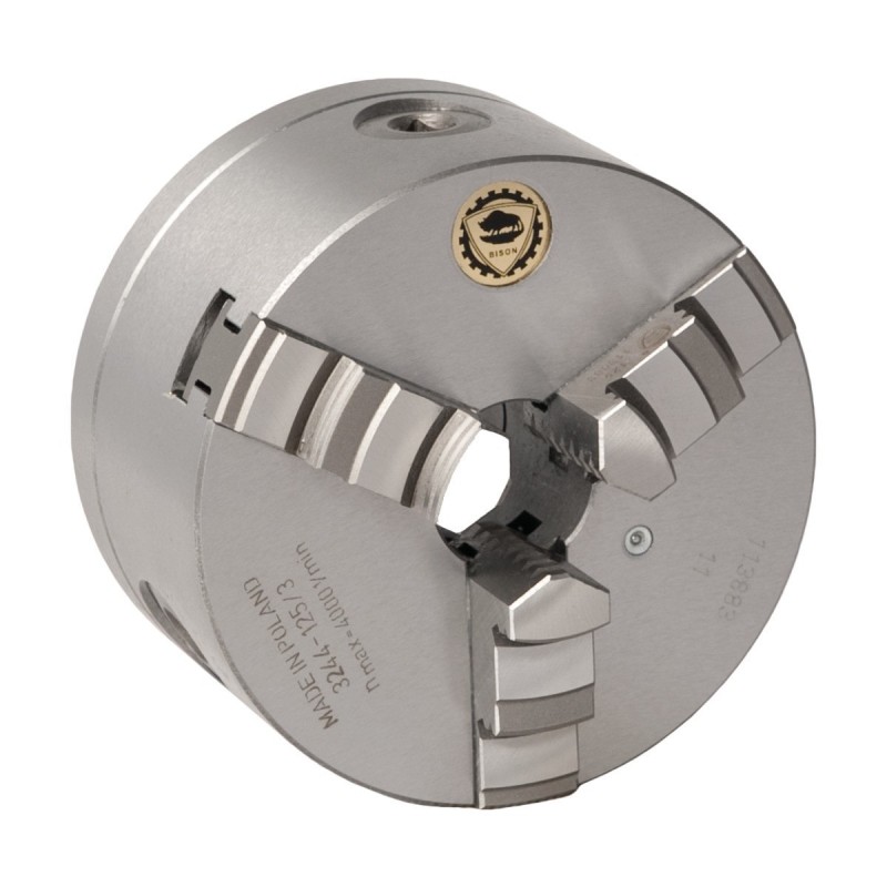 Mandrin de tour à trois mors BISON Serrage central de coulée Camlock diamètre optimal 250 mm Camlock DIN ISO 702-2 n° 6 - Optima