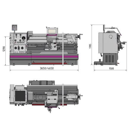 Tour à métaux  Optimum TH 5620V - Optimachines