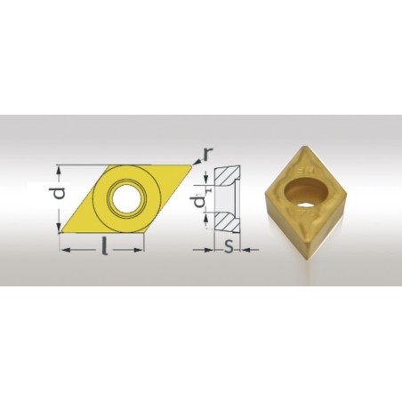 Jeu de 5 plaquettes ISO DCMT070204 Optimum - Optimachines