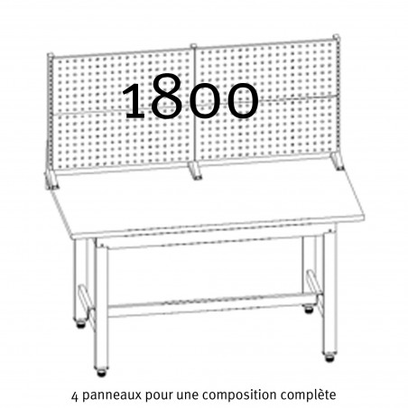 Panneau pour établi Uniworks Perforé largeur 852 mm - Optimachines