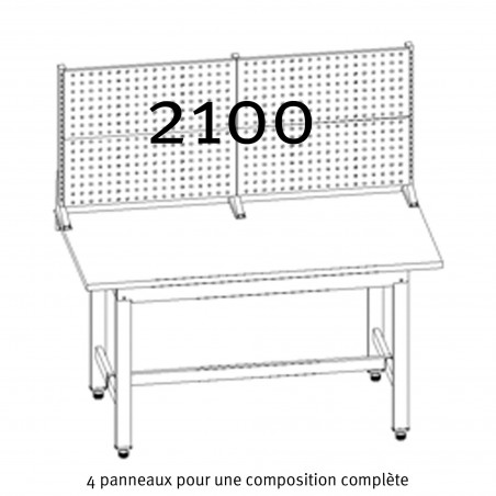 Panneau pour établi Uniworks Perforé largeur 1012 mm - Optimachines