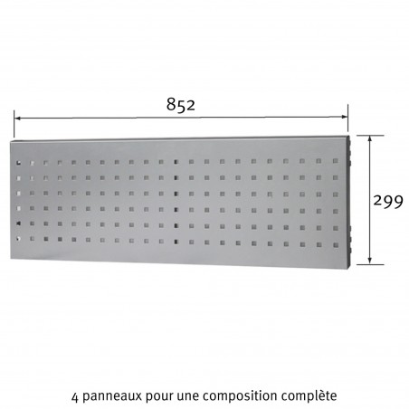 Panneau pour établi Uniworks Perforé largeur 852 mm - Optimachines