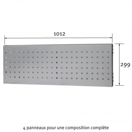 Panneau pour établi Uniworks Perforé largeur 1012 mm - Optimachines